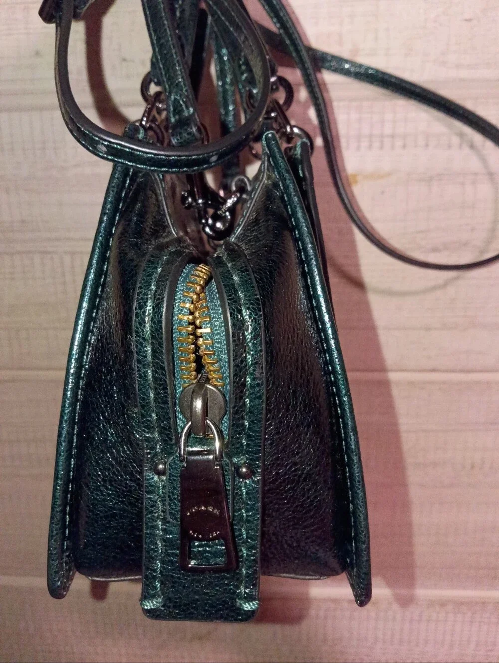 Coach Dreamer Mini Black Patent Satchel with Detachable Strap